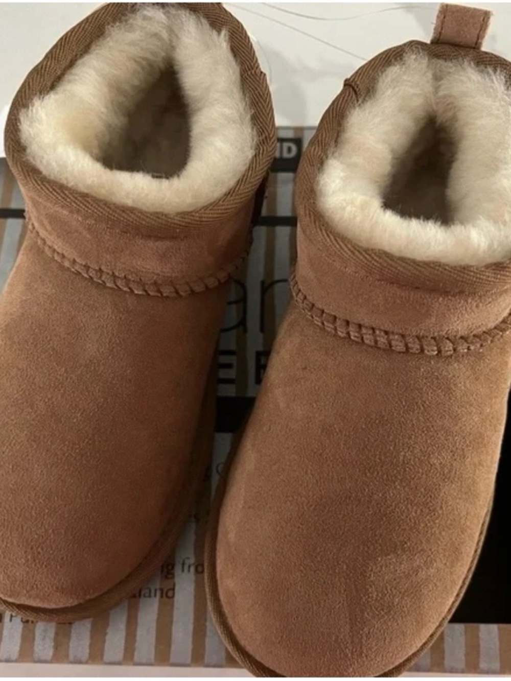 Kirkland Signature Chestnut Suede Shearling-Lined Booties